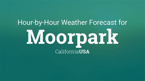 Weather moorpark hourly - Moorpark Weather Forecasts. Weather Underground provides local & long-range weather forecasts, weatherreports, maps & tropical weather conditions for the Moorpark area. ... Hourly Forecast for ...